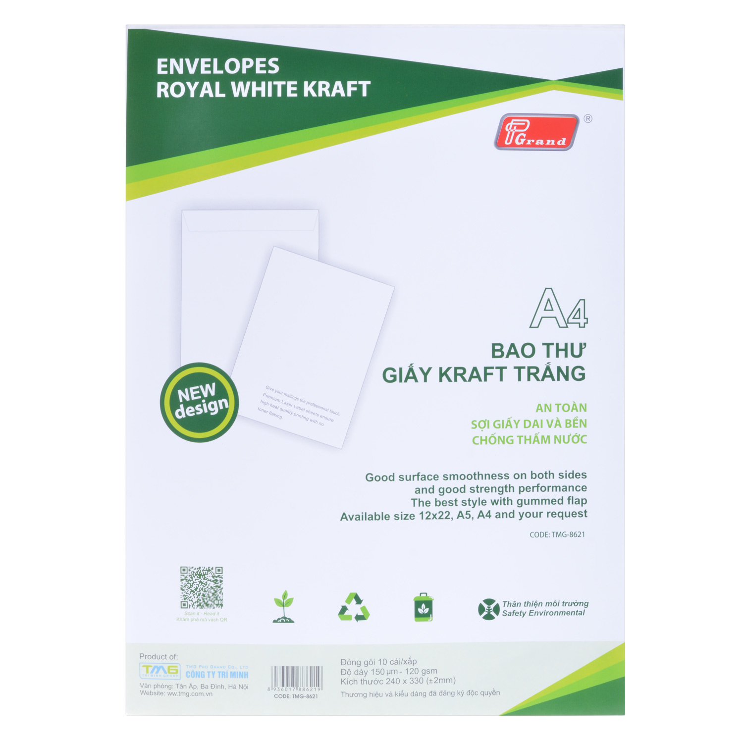 Bao Thư Trắng Grand A4 (10 Cái)